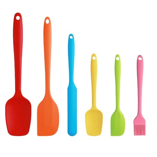 6 StüCk Teigschaber Silikon Spatel Set KüChenutensilien fum Backen,Silicone Spatula Silikon KüChenhelfer Und Mischen HitzebestäNdiger SilikonlöFfel In KüChenhelfer Set Silikon Küchenspachtel (Farbig) 6 StüCk Teigschaber Silikon Spatel Set KüChenutensilien fum Backen,Silicone Spatula Silikon KüChenhelfer Und Mischen HitzebestäNdiger SilikonlöFfel In KüChenhelfer Set Silikon Küchenspachtel (Farbig) von Generisch