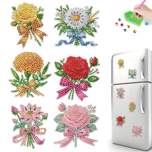 6 Stück Magnete Diamond Painting Kühlschrankmagnete für Magnettafel Kühlschrank Whiteboard Pinnwand Küche Lustige Magnete Dekorative Geschenke für Geburtstags Erwachsene Mädchen Junge-Blumen 6 Stück Magnete Diamond Painting Kühlschrankmagnete für Magnettafel Kühlschrank Whiteboard Pinnwand Küche Lustige Magnete Dekorative Geschenke für Geburtstags Erwachsene Mädchen Junge-Blumen von Generisch