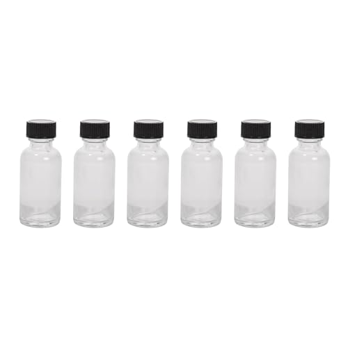 6 kleine Klarglasflaschen mit Deckel für Flüssigkeiten, kleine kurze Gläser, Mini-Glas-Saftflaschen für Trank, Ingwer-Shots von Generisch