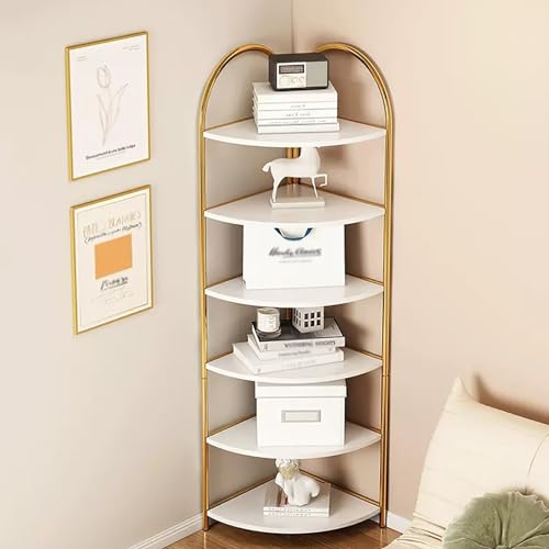 6-stöckiges Eckregal, offener Pflanzenständer mit Metallrahmen, platzsparendes Design für Home Office, Wohnzimmer, Schlafzimmer 6-stöckiges Eckregal, offener Pflanzenständer mit Metallrahmen, platzsparendes Design für Home Office, Wohnzimmer, Schlafzimmer von Generisch