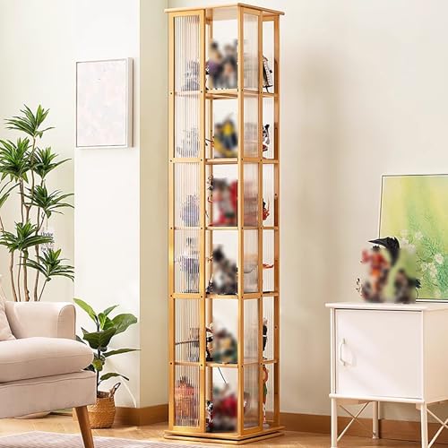 6-stöckiges drehbares Bücherregal, 360°-Display, platzsparend, bodenstehend, Bücherregal, Organizer für kleine Räume im Schlafzimmer oder Wohnzimmer 6-stöckiges drehbares Bücherregal, 360°-Display, platzsparend, bodenstehend, Bücherregal, Organizer für kleine Räume im Schlafzimmer oder Wohnzimmer von Generisch