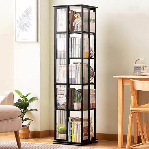 6-stöckiges drehbares Bücherregal, 360°-Display, platzsparend, bodenstehend, Bücherregal, Organizer für kleine Räume im Schlafzimmer oder Wohnzimmer 6-stöckiges drehbares Bücherregal, 360°-Display, platzsparend, bodenstehend, Bücherregal, Organizer für kleine Räume im Schlafzimmer oder Wohnzimmer von Generisch