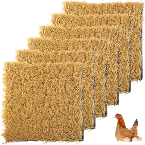 6 x Nistkasten-Pads für Kunstrasen, 30,5 x 30,5 cm, waschbare Rasenmatten für Hühnerstall, Bettwäsche, wiederverwendbare Gras-Teppiche für Innen- und Außenbereiche von Generisch
