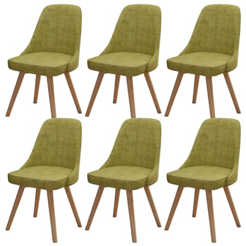 6er Set Moderne Grüne Leder Drehstuhl Esszimmerstühle mit 360° Drehung Ergonomisches Design für Esszimmer Schlafzimmer oder Büro von Generisch