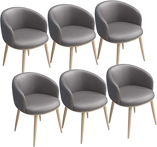 6er Set PU Esszimmerstühle Ledersitz U-förmige Rückenlehne Metallbeine Stilvolle und bequeme Sessel für Esszimmer und Empfang von Generisch