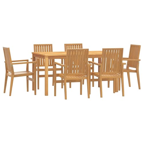 7-teiliges Garten-Set aus massivem Teakholz von Generisch