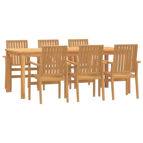 7-teiliges Garten-Set aus massivem Teakholz von Generisch