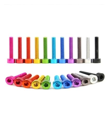 7075 Bunte Aluminium-Innensechskant Sechskant-Innensechskant schraube Becherkopfschraube Aluminium eloxiert(Pink,M4x10mm) von Generisch