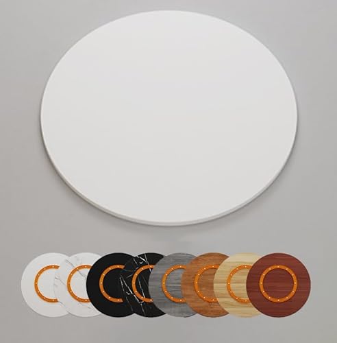 76,2 cm großer Drehteller aus Holz, großes drehbares Serviertablett für Zuhause, runder Küchentisch-Organizer (weiß, 75 cm) von Generisch