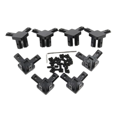 8 STÜCKE 3-Wege-Eckwinkelverbinder Mit Schrauben for 6mm T-Form Aluminium-strangpressprofil von Generisch