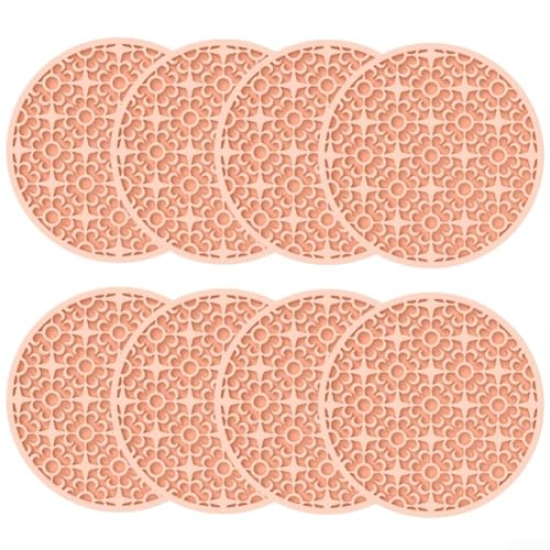 8 Silikon-Untersetzer, rutschfeste Getränke-Pads, die Verschütten verhindern, perfekt für jeden Tisch oder Anlass (orange) von Generisch