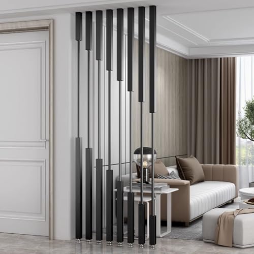 8 Stück Metall-Raumteiler, verstellbare Sichtschutzwände, individuelle Boden-zu-Decken-Wandtrennung, Raumtrenner für Home Office & Wohnraum, Säulen-Design von Generisch