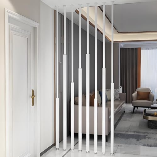 8 Stück verstellbarer Metall-Raumteiler, vom Boden bis zur Decke, Sichtschutzwände, anpassbare Wandtrennung, ideal für Schlafzimmer & Wohnzimmer Trennung von Generisch