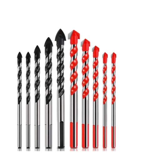 8-teiliges multifunktionales Dreieckbohrer-Diamantbohrer-Set for Keramikfliesen, Beton, Ziegel, Holz, Glas, Lochsäge, Metallbohrer(8 PCS Set Red) von Generisch