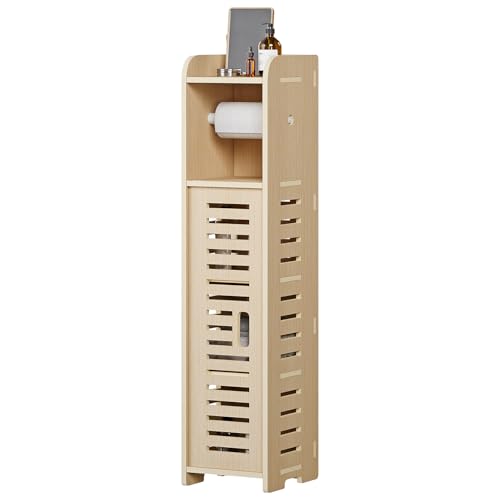 80 cm schmaler Badezimmer-Unterschrank mit Toilettenpapierhalter und Tür, Eichenholz, freistehend, Badezimmer-Aufbewahrungsschränke für kleine Orte, Schlafzimmer, Badezimmer, Büro, Küche 80 cm schmaler Badezimmer-Unterschrank mit Toilettenpapierhalter und Tür, Eichenholz, freistehend, Badezimmer-Aufbewahrungsschränke für kleine Orte, Schlafzimmer, Badezimmer, Büro, Küche von Generisch