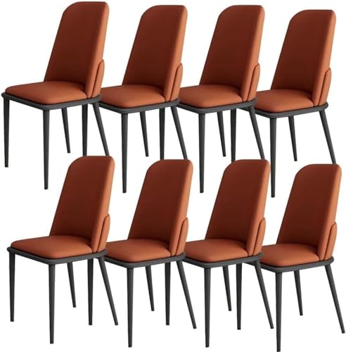 8er Set Moderne Esszimmerstühle aus Kunstleder mit weich gepolsterter Sitzfläche, ideal für Wohnzimmer, Küche, Büro, Lounge, Schlafzimmer, Orange von Generisch