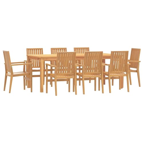 9-teiliges Garten-Set aus massivem Teakholz von Generisch