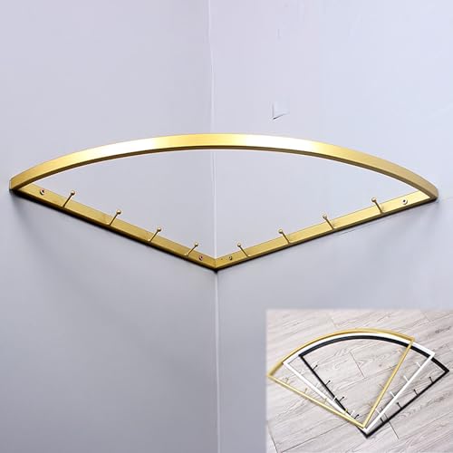 90-Grad-Eck-Wandgarderobe mit Haken, Metall-Kleiderbügel für Kleiderschrank, erhältlich in Gold, Silber und Schwarz (50 x), maximiert den Platz! von Generisch