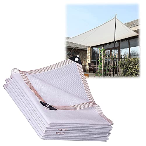 90 % UV-beständiges weißes Schattengewebe – Netzplane mit Ösen für Garten, Pergola, Gewächshaus – erhältlich in 2 x 4 m, 3 x 6 m, 4 x 5 m, 6 x 10 m, 8 x 12 m (5 m x 5 m) von Generisch