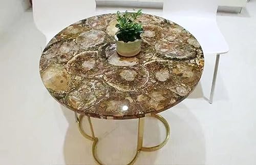 91,4 cm braune Tischplatte aus versteinertem Holz I Couchtischplatte aus versteinertem Holz I Epoxid-Bürotischplatte für Zuhause I runde handgefertigte Tischplatte 91,4 cm braune Tischplatte aus versteinertem Holz I Couchtischplatte aus versteinertem Holz I Epoxid-Bürotischplatte für Zuhause I runde handgefertigte Tischplatte von Generisch