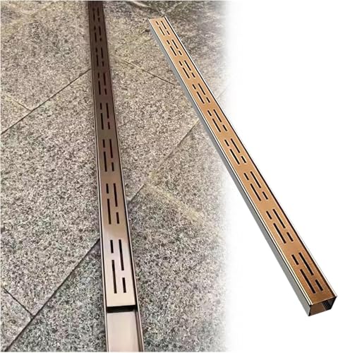 99,1 cm schmales und flaches Entwässerungs-Set mit Metallgitter, Außengrabenablauf für Garten, Terrasse, Pool, Gehweg, effektive Wassermanagement-Lösung von Generisch