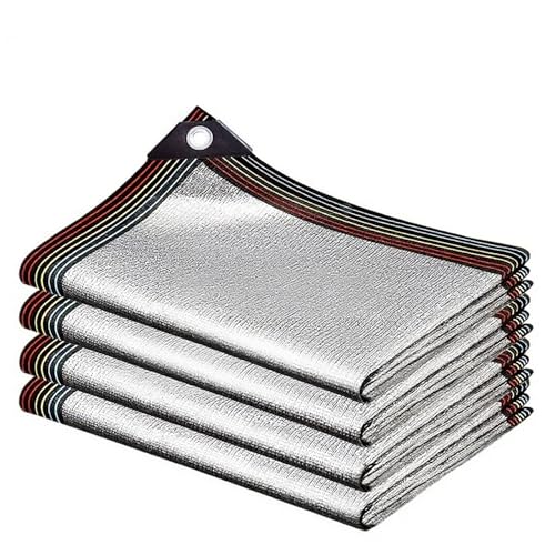 99% reflektierendes Schattennetz aus Aluminium, für Gewächshaus, Terrasse und Balkon, silberfarben, Schattierungsnetz mit Ösen, ideal für Zimmerpflanzen & Blumen (8 x 8 m) von Generisch