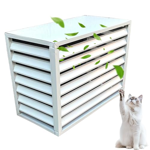 AC-Sichtschutzzaun für den Außenbereich – Lamellen-Design, Klimaanlagengehäuse, dekorative Poolausrüstung, Garten- und Terrassengitter (Weiß, 100 x 50 x 70 cm) von Generisch