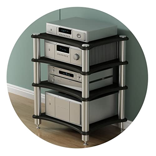 AV-Media-Ständer, Komponentenschrank, Eckregal, 1–4 Ebenen, Holz-Stereoschrank, Audio-Regal, Turm, CD-Player-Ständer für Zuhause/Büro/Audio-Video/DJ/Theater AV-Media-Ständer, Komponentenschrank, Eckregal, 1–4 Ebenen, Holz-Stereoschrank, Audio-Regal, Turm, CD-Player-Ständer für Zuhause/Büro/Audio-Video/DJ/Theater von Generisch