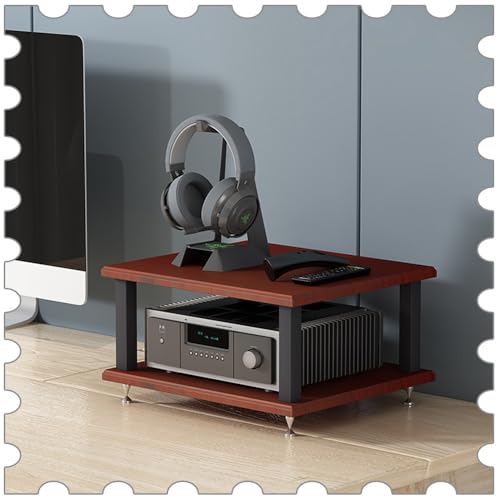 AV-Media-Ständer mit 2 Ebenen und Regalen für Spielkonsole, kompaktes Design für Desktop-Audio-Video-Ausrüstung von Generisch