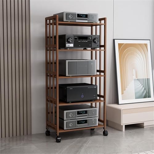 AV-Media-Ständer mit höhenverstellbarem Regal und Rädern, Mehrzweck-TV-Ständer, Audio-Rack für Heim-Stereoanlage, Eck-Audio-Tower mit CD-Player-Ständer, Stereo-Rack-Ständer, Dunkelbraun, 70 x 158 cm AV-Media-Ständer mit höhenverstellbarem Regal und Rädern, Mehrzweck-TV-Ständer, Audio-Rack für Heim-Stereoanlage, Eck-Audio-Tower mit CD-Player-Ständer, Stereo-Rack-Ständer, Dunkelbraun, 70 x 158 cm von Generisch