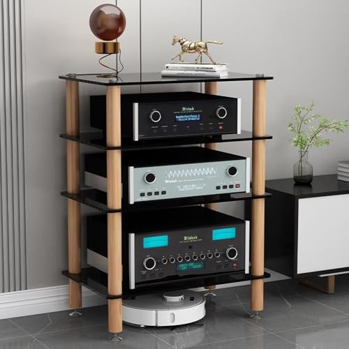 AV Media Stand Heavy Duty Audio Stand Component Cabinet Corner Shelf Stereo Cabinet Audio Rack Tower CD Player Stand for Home/Office/Audio Video/DJ/Theater von Generisch