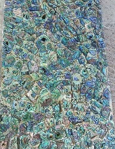 Abalone Muschel Stein Gartentisch I Elegante Optik Couchtischplatte I Abalone Muschel Wohnzimmertisch I 24 x 24 Zoll Terrasse Ecktischplatte von Generisch