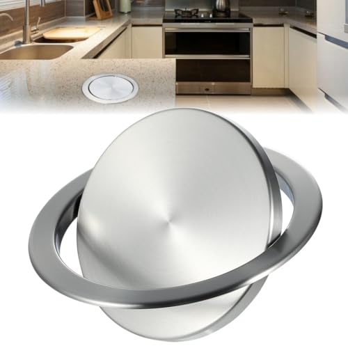 Abfalleimer mit runder Schwingklappe, eingebetteter Edelstahldeckel für Arbeitsplatte, Küche, Bad, Büro Abfalleimer mit runder Schwingklappe, eingebetteter Edelstahldeckel für Arbeitsplatte, Küche, Bad, Büro von Generisch