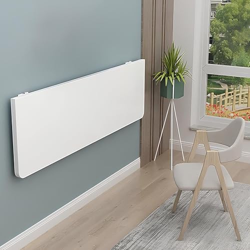 Abnehmbarer, ausklappbarer Laptop-Schreibtisch zur Wandmontage, vielseitiger Klapptisch für kleine Räume, weißer schwimmender Ess- und Waschtisch (120 x 24 cm) von Generisch