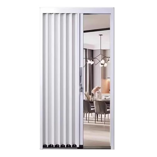 Abschließbare Ziehharmonika Falttür Aluminium Innentür für Badezimmer, Wohnzimmer, Schlafzimmer, Küche, Kleiderschrank von Generisch