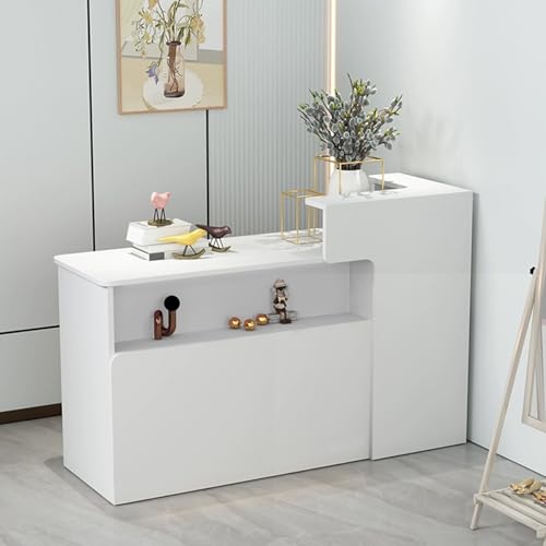 Abschließbarer, moderner Empfangstisch mit Schubladen, multifunktional, Büro, Theke, Stehtisch, Einzelhandel, für kleine Räume (79,8 x 49,8 x 99,8 cm) von Generisch