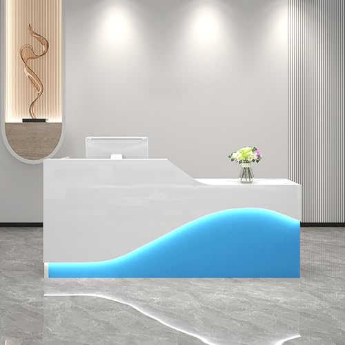 Abschließbarer Empfangstisch mit Tastaturablage und integriertem Licht, ideal für Salon, Büro, Einzelhandel, Kassenbereich, stilvolle und funktionale Arbeitsplatzmöbel von Generisch
