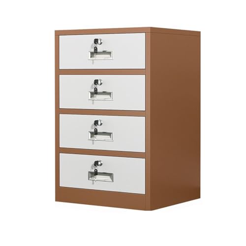 Abschließbarer mobiler Aktenschrank aus Metall mit verstellbaren Regalen, sichere Büroaufbewahrungslösung für Dokumente, Rolldesign für einfache Mobilität von Generisch