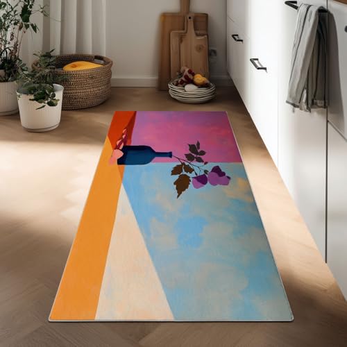 Abstrakte Kunst Teppich Läufer für Flur 60 x 120 cm, Waschbarer Küche rutschfest Läuferteppich Weicher Kurzflor Schlafzimmer Teppich Ölgemälde Vase Geometrie Lang Mat für Eingang Büro Badezimmer Abstrakte Kunst Teppich Läufer für Flur 60 x 120 cm, Waschbarer Küche rutschfest Läuferteppich Weicher Kurzflor Schlafzimmer Teppich Ölgemälde Vase Geometrie Lang Mat für Eingang Büro Badezimmer von Generisch