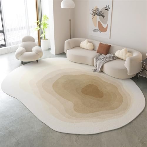 Abstrakter ovaler Teppich – moderne, unregelmäßige Form für Schlafzimmer-Dekor – weiches, langlebiges Design für die Inneneinrichtung Ihres Zuhauses von Generisch