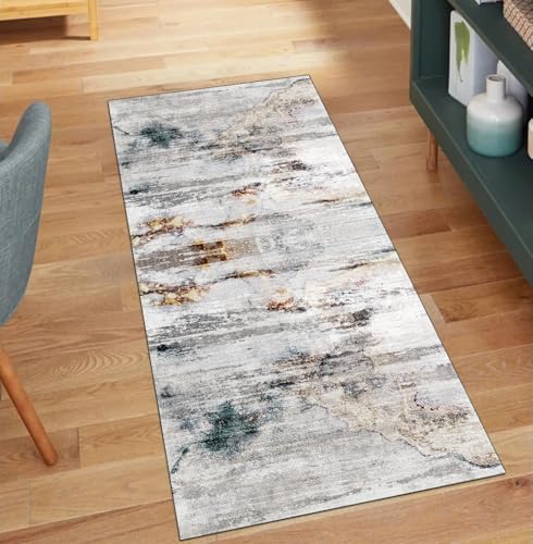Abstrakter waschbarer Flur-Läufer, rutschfest, 110 x 1300 cm, Grau und Grün, strapazierfähiger Teppich für Eingangsbereiche, Wohnzimmer, moderne Heimdekoration Abstrakter waschbarer Flur-Läufer, rutschfest, 110 x 1300 cm, Grau und Grün, strapazierfähiger Teppich für Eingangsbereiche, Wohnzimmer, moderne Heimdekoration von Generisch