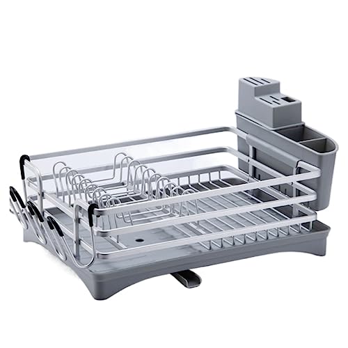 Abtropfgestell aus Aluminium, platzsparend, Küchenspüle, Utensilienhalter und Ablage, Abtropfständer für Teller und Besteck, langlebiges, stilvolles Design Abtropfgestell aus Aluminium, platzsparend, Küchenspüle, Utensilienhalter und Ablage, Abtropfständer für Teller und Besteck, langlebiges, stilvolles Design von Generisch
