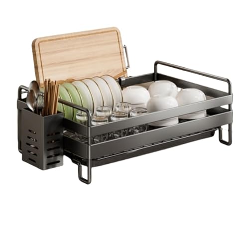 Abtropfgestell aus Edelstahl, platzsparend, stilvoller Utensilienhalter und Abtropfgestell für das Esszimmer (grau) – vielseitiges und langlebiges Design von Generisch