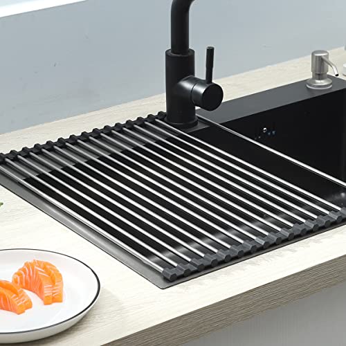Abtropfgestell aus Edelstahl – Faltbare Mehrzweckspüle 40 x 50 cm – Extra großes Küchenabtropfgestell – Platzsparendes Design für einfache Lagerung Abtropfgestell aus Edelstahl – Faltbare Mehrzweckspüle 40 x 50 cm – Extra großes Küchenabtropfgestell – Platzsparendes Design für einfache Lagerung von Generisch