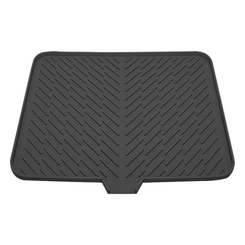 Abtropfmatte aus Silikon, hitzebeständig, großes schnell trocknendes Design, leicht zu reinigen, vielseitiges Abtropfgestell, für Spüle, Tassen, Schüssel, Küchenutensilien, 40 x 31 cm von Generisch