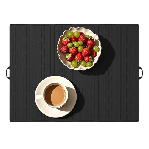 Abtropfmatte für die Küche, Abtropfmatte, rutschfeste, faltbare Unterlage, großes Abtropfgestell, Küchenzubehör für Obst, , Spüle, Badezimmer Abtropfmatte für die Küche, Abtropfmatte, rutschfeste, faltbare Unterlage, großes Abtropfgestell, Küchenzubehör für Obst, , Spüle, Badezimmer von Generisch