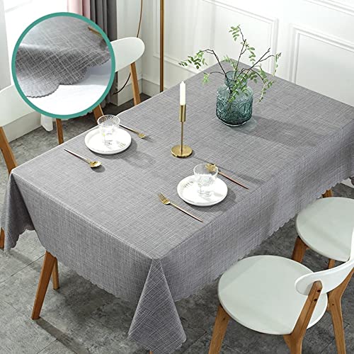 Abwischbare, wasserdichte PVC-Tischdecke für Küche und Picknick, groß, rechteckig, leicht, Couchtischschutz, 140 x 300 cm (schwarz), Wachstuch, leicht zu reinigen, Restaurantqualität von Generisch