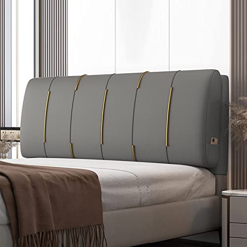 Abwischbares graues gepolstertes Kopfteilkissen, übergroß, 120 cm, Wandkissen für Schlafzimmer, Bank und Tagesbett, abnehmbarer Bezug, volle Keilrolle, Rückenlehne Abwischbares graues gepolstertes Kopfteilkissen, übergroß, 120 cm, Wandkissen für Schlafzimmer, Bank und Tagesbett, abnehmbarer Bezug, volle Keilrolle, Rückenlehne von Generisch