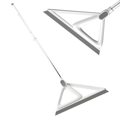 Abzieher für Boden – Magischer Kehrbesen | 2-in-1 Wasserkratzbesen | tragbarer Haushaltskehrer Dreieck Staubhaare Badezimmer Abzieher mit langem Griff für Boden Bad Küche Dusche Abzieher für Boden – Magischer Kehrbesen | 2-in-1 Wasserkratzbesen | tragbarer Haushaltskehrer Dreieck Staubhaare Badezimmer Abzieher mit langem Griff für Boden Bad Küche Dusche von Generisch