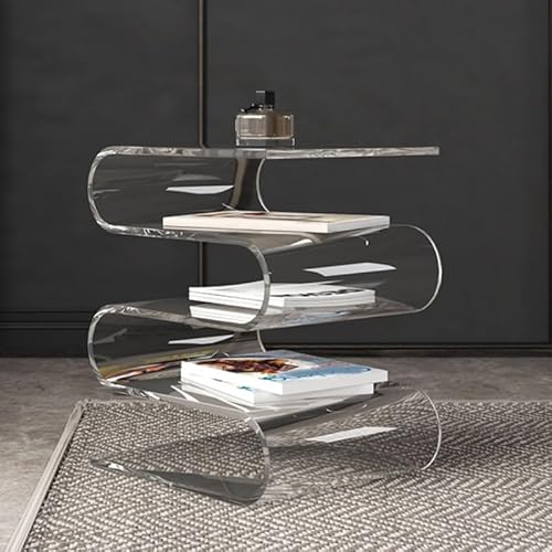 Acryl-Beistelltisch mit Zeitschriftenständer, transparenter 4-stöckiger Organizer für Wohnzimmer, Badezimmer, Schlafzimmer, multifunktionales Ausstellungsregal Acryl-Beistelltisch mit Zeitschriftenständer, transparenter 4-stöckiger Organizer für Wohnzimmer, Badezimmer, Schlafzimmer, multifunktionales Ausstellungsregal von Generisch